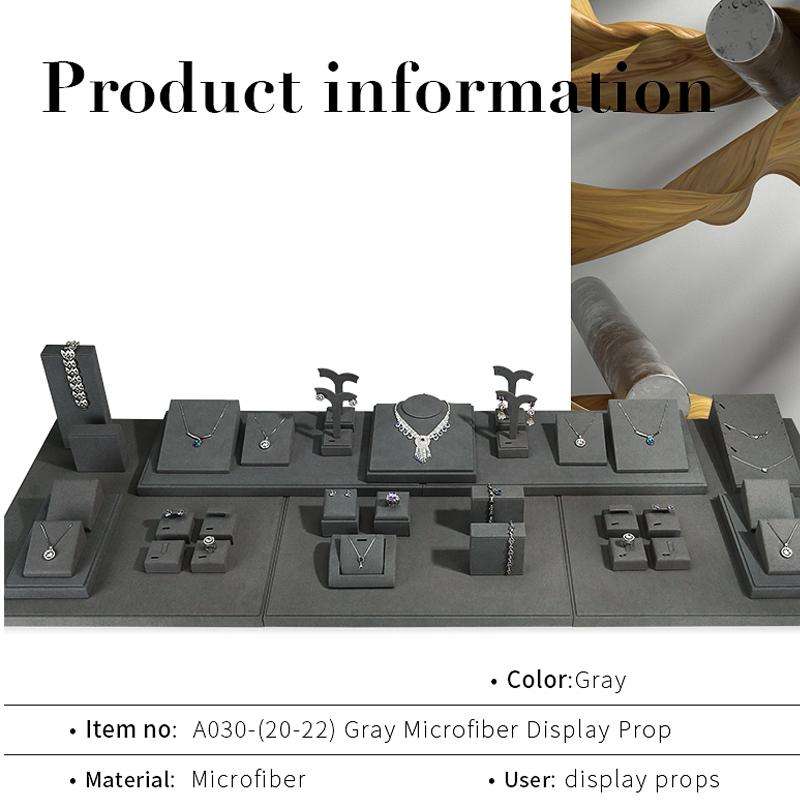 7x8x4cm Necklace Stand Gray Jewelry Display Microfiber Jewelry Props Display Rack