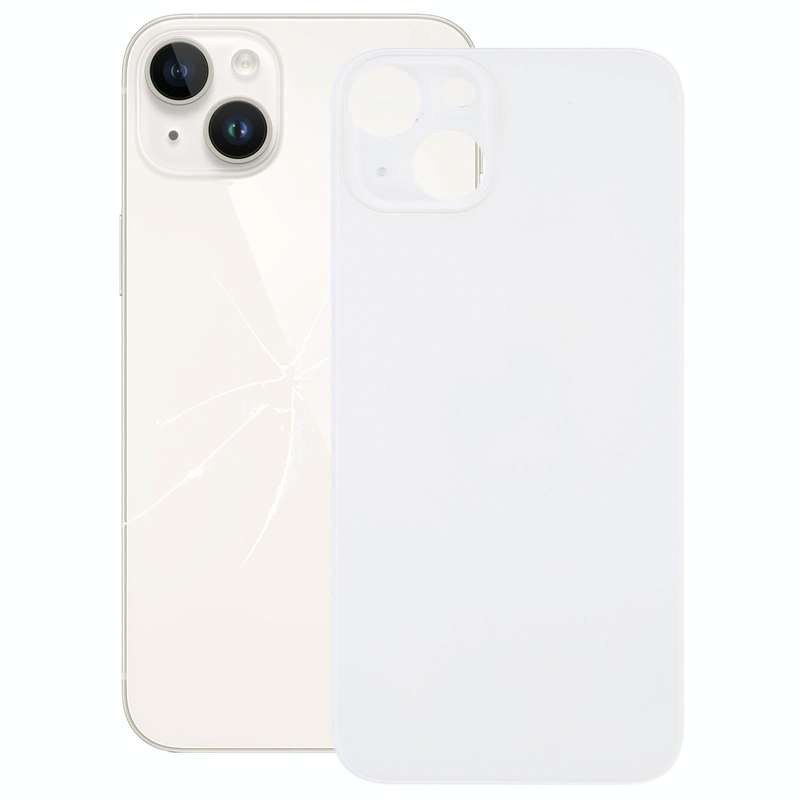 Easy Replacement Big Camera Hole Glass Back Battery Cover for iPhone 14(Silver)