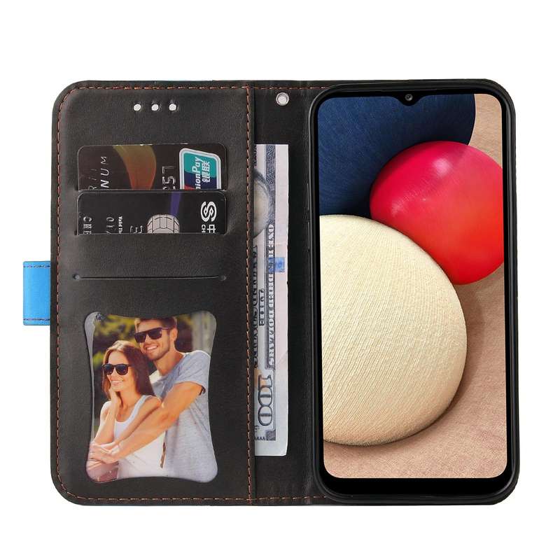 For Samsung Galaxy A02s US Version Business Stitching-Color Horizontal Flip PU Leather Case with ...