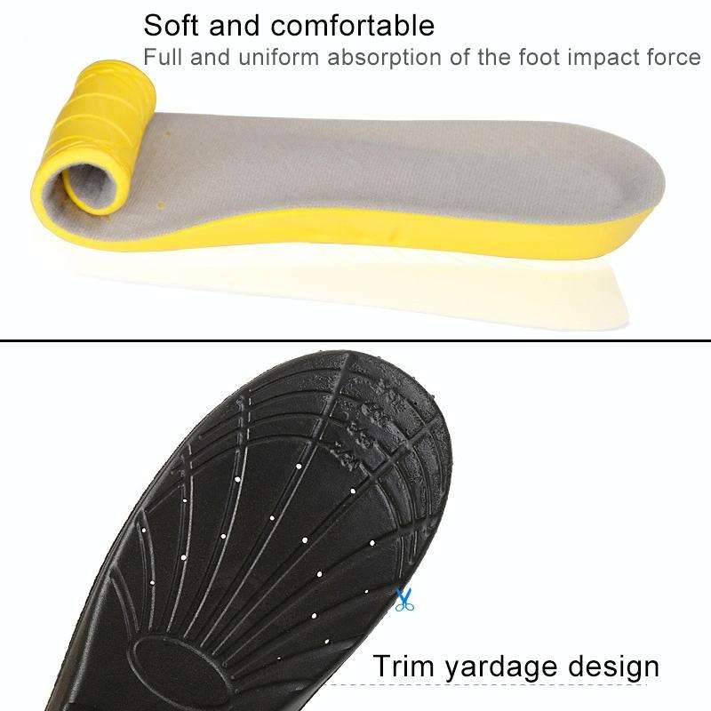 1 Pair PU Breathable Soft Sports Shock-absorbing Insole Sweat-absorbent Foot Pad Elastic Shoe Ins...