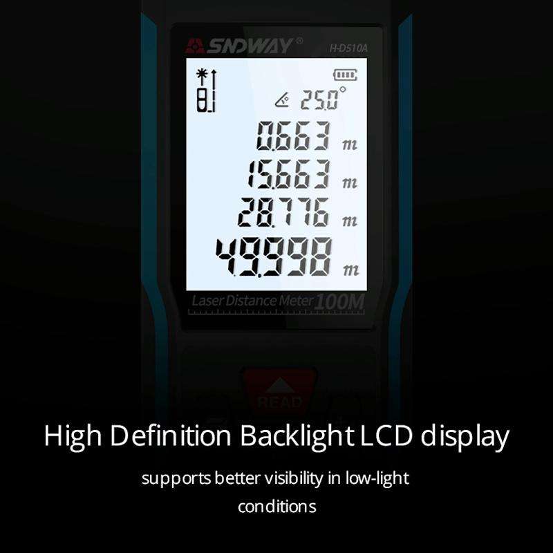 SNDWAY H-D100A Handheld Laser Rangefinder Infrared Measuring Instrument, Distance: 100m