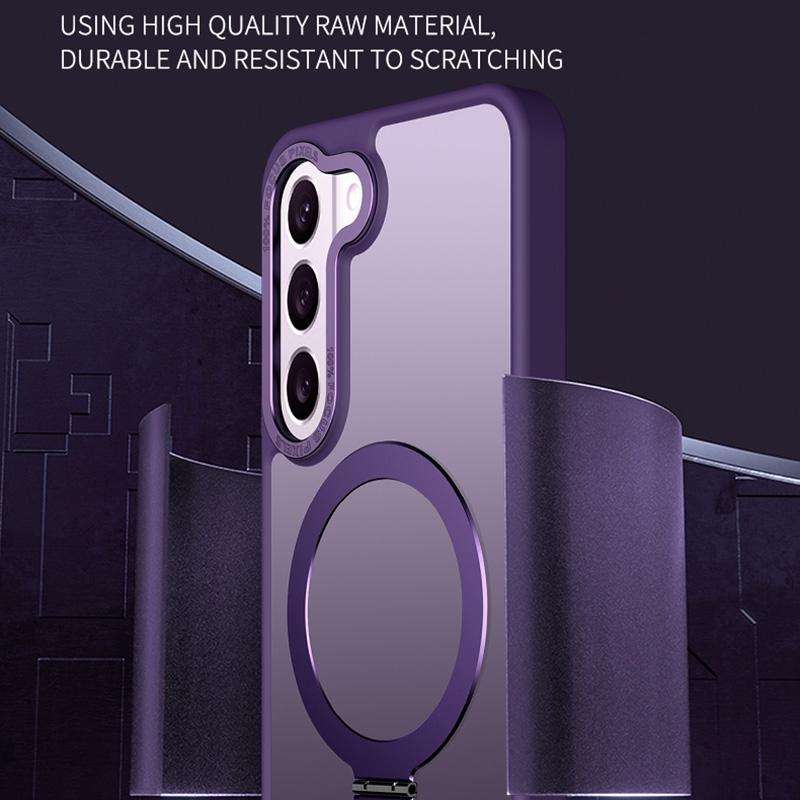For Samsung Galaxy S23+ 5G Skin Feel MagSafe Magnetic Holder Phone Case(Black)