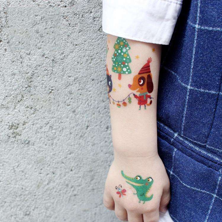 20 PCS Waterproof Anti-Sweat Children Cute Cartoon Animal Tattoo Stickers(EC-585)
