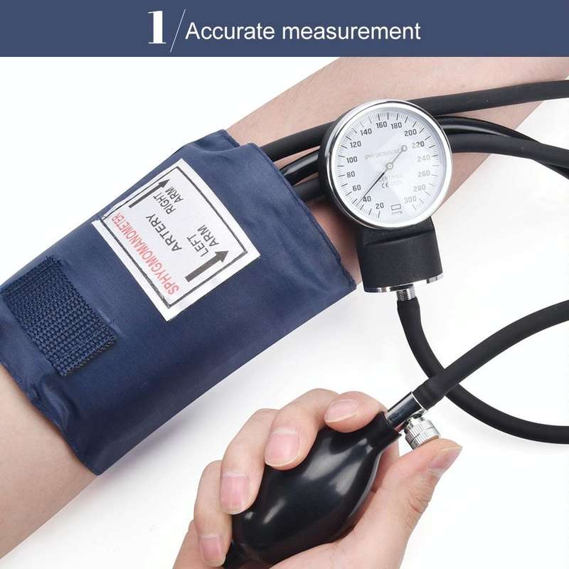 Manual Blood Pressure Watch With Stethoscope Double Tube Double Head Old Sphygmomanometer Arm Typ...