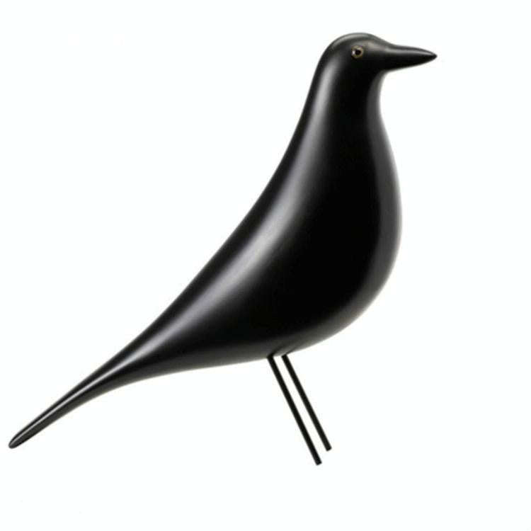 Resin Craft Bird Figurine Office Ornaments Home Decoration Accessories(Black)