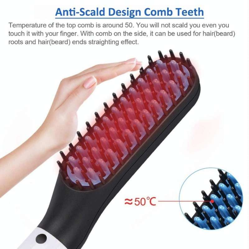 Mini Men Electrical Beard Styling Comb Beard Straightener, Plugs: US Plug (Gold)