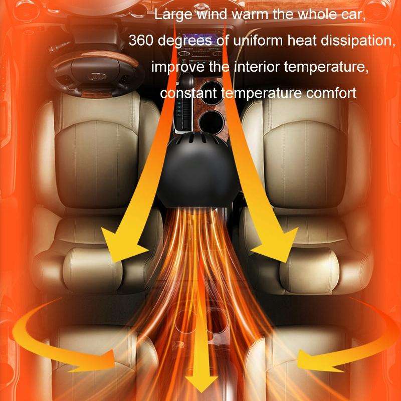 12V Winter Car-mounted Fast-heating Air Heater Window Glass Defogging Heater(White)
