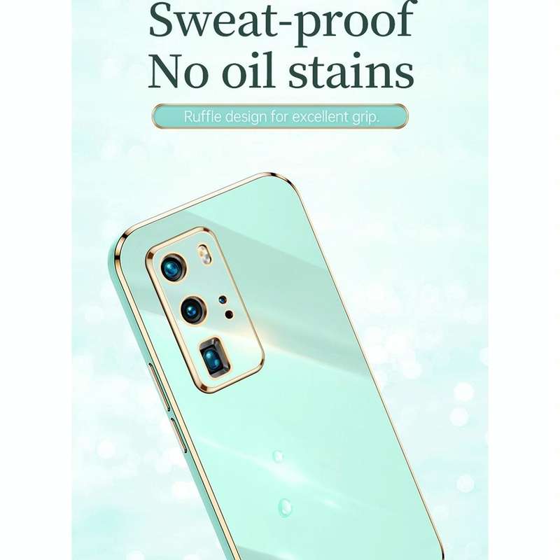 For Huawei P40 XINLI Straight 6D Plating Gold Edge TPU Shockproof Case(White)