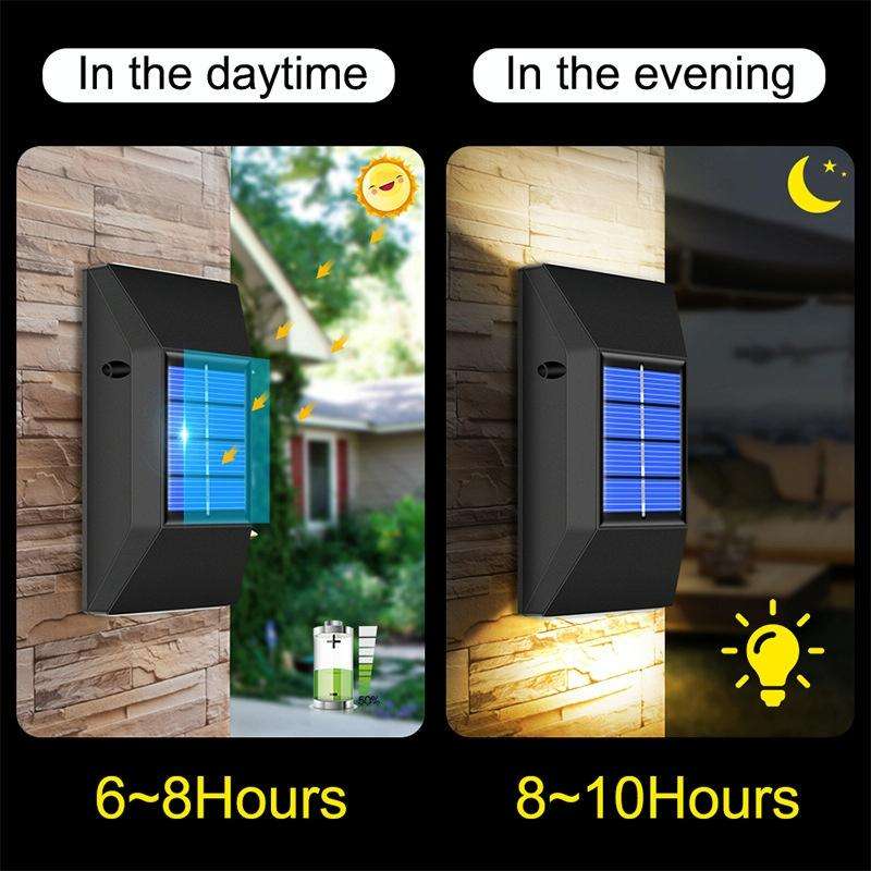 Outdoor Decorative Waterproof Solar Wall Light, Spec: 4 LEDs White Light