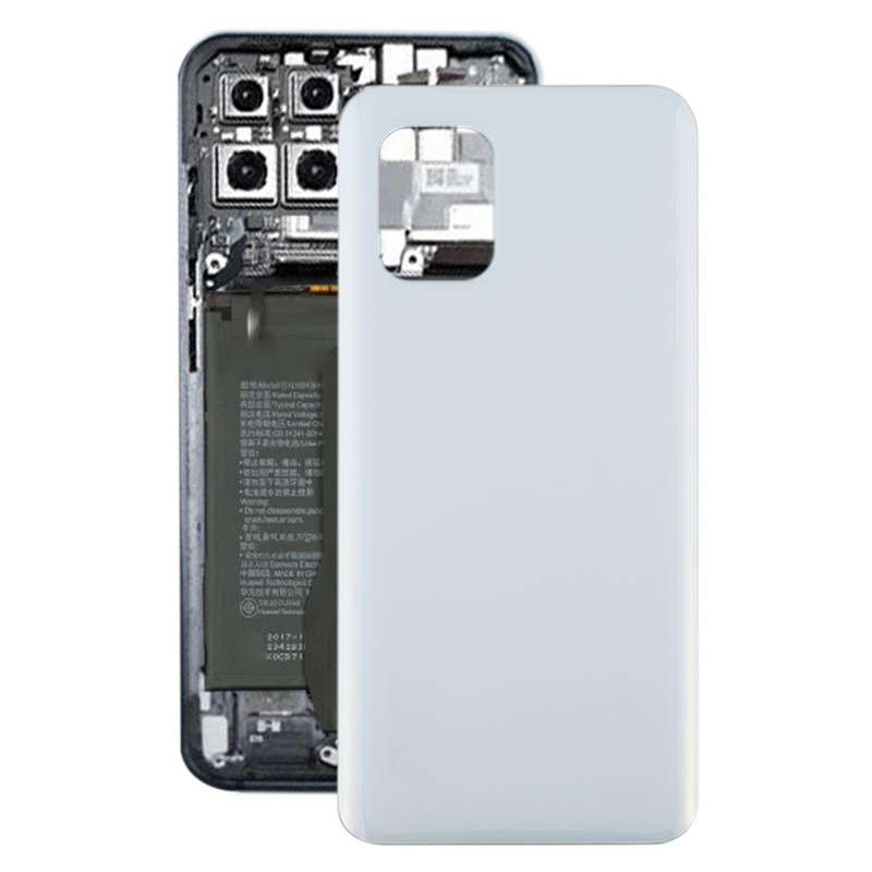 Glass Material Battery Back Cover for Xiaomi Mi 10 Lite 5G/Mi 10 Youth 5G(White)