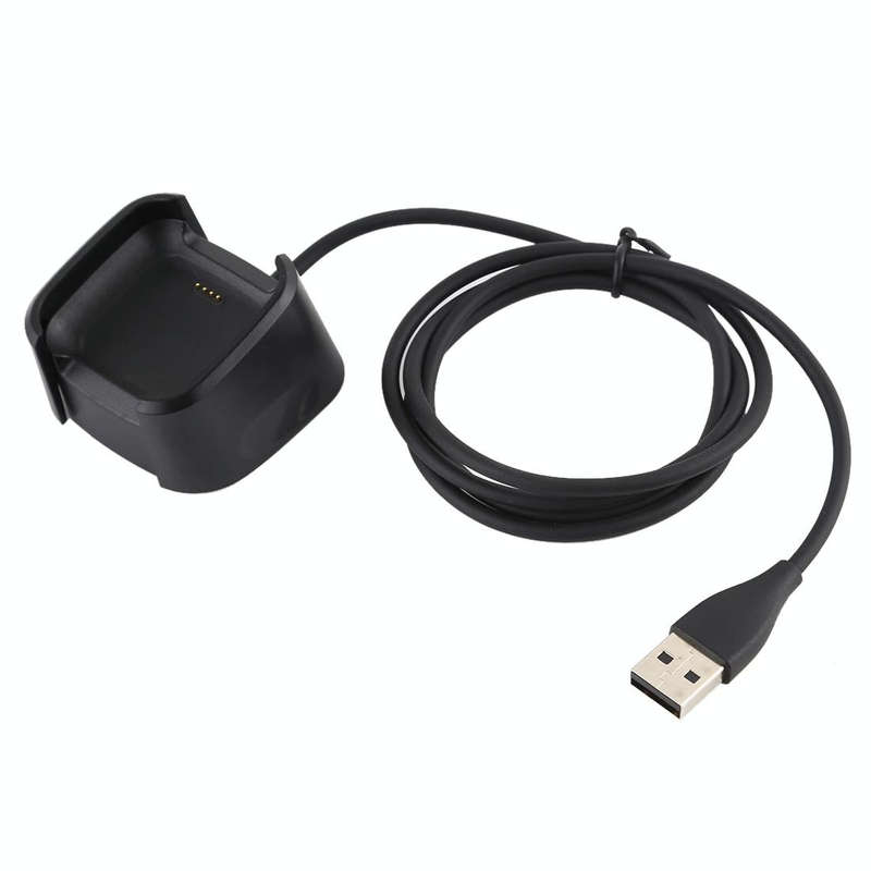 For Fitbit Versa 2 Charger Charging Dock Base Stand Holder with 1m Charging Cable(Black)