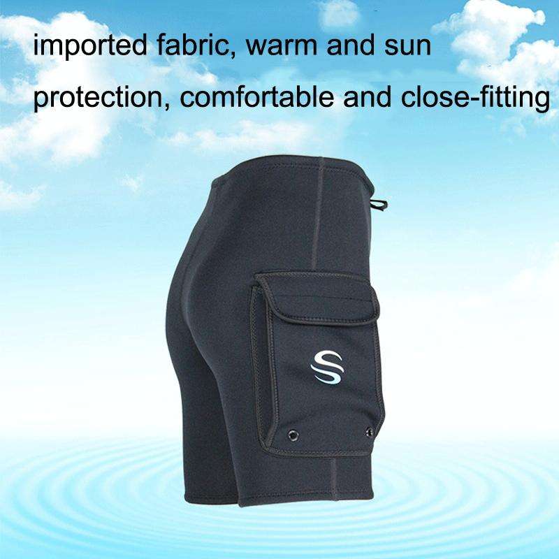 SLINK Dive Pocket Shorts Rafting Rowing Pants, Size: M(Black)