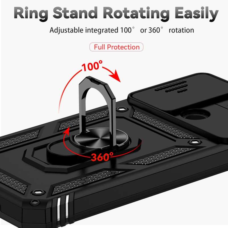 For Samsung Galaxy A03 Sliding Camshield Holder Phone Case(Black)