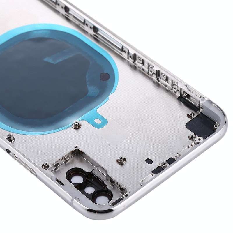 Back Housing Cover with SIM Card Tray & Side keys for iPhone X(Silver)