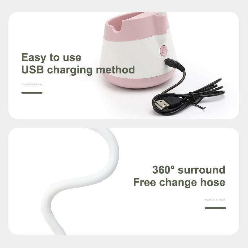 USB Charging LED Desk Light Eye Protection Lamp with Pen Holder and Phone Holder(CS276-3 Green)