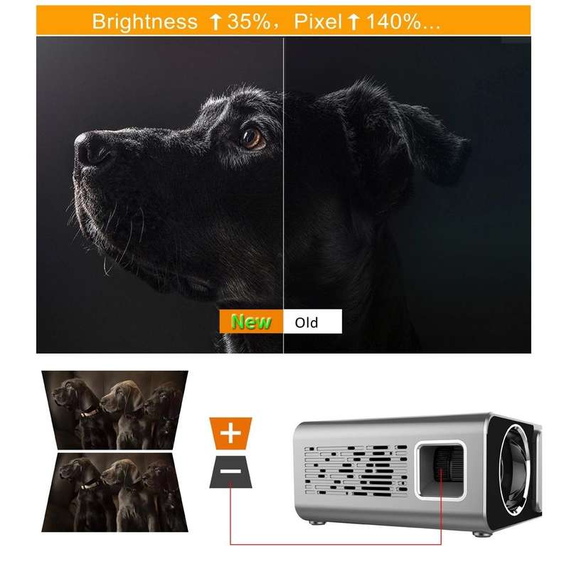 T6 2000ANSI Lumens 1080P LCD Mini Theater Projector, Phone Version, AU Plug(Silver)