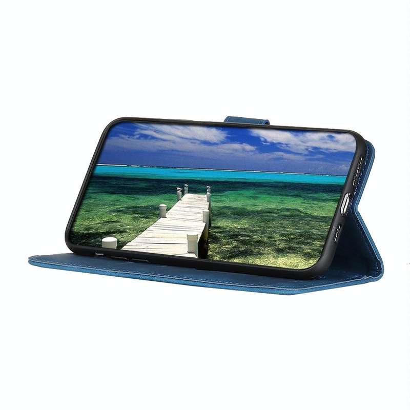For vivo Y35 4G / Y22s KHAZNEH Retro Texture PU + TPU Horizontal Flip Leather Case(Blue)