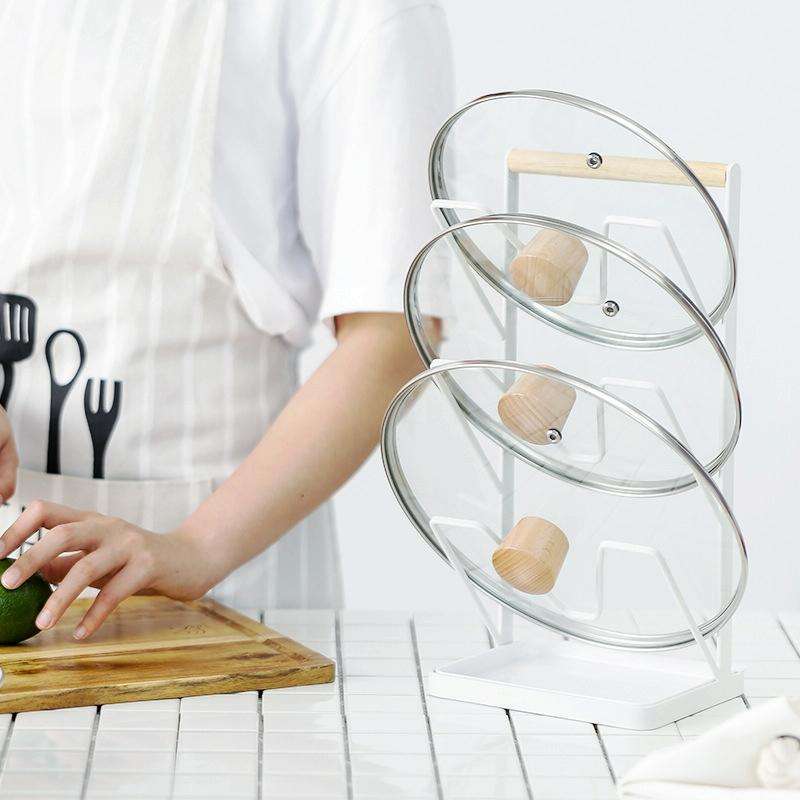 Iron Three-Layer Pot Cover Rack Storage Drain Rack