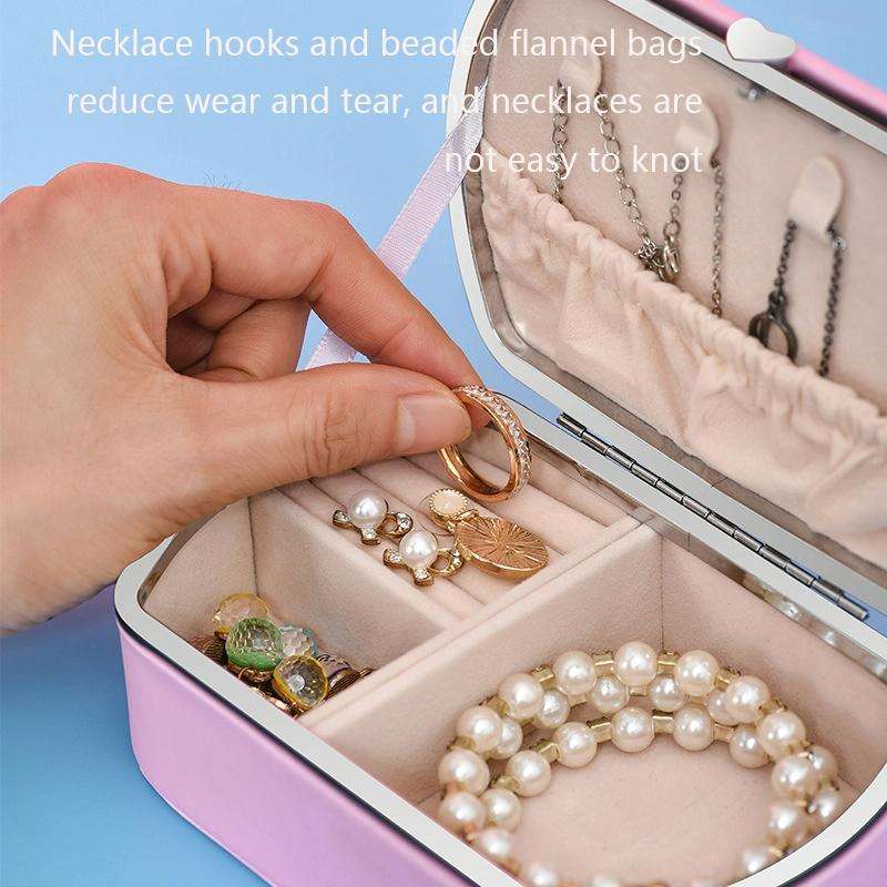 HN-001 Travel Portable Ring Lipstick Jewelry Storage Box(Mirror Version Blue)