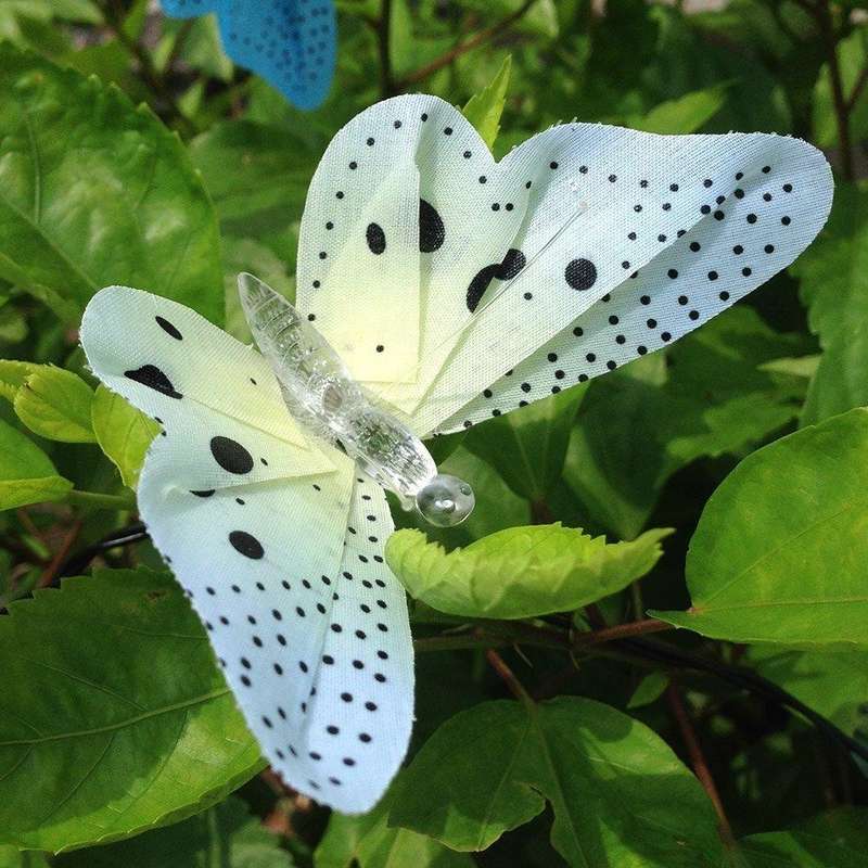 Solar Powered Butterfly Fiber Optic Fairy String Waterproof Christmas Outdoor Garden Holiday Ligh...