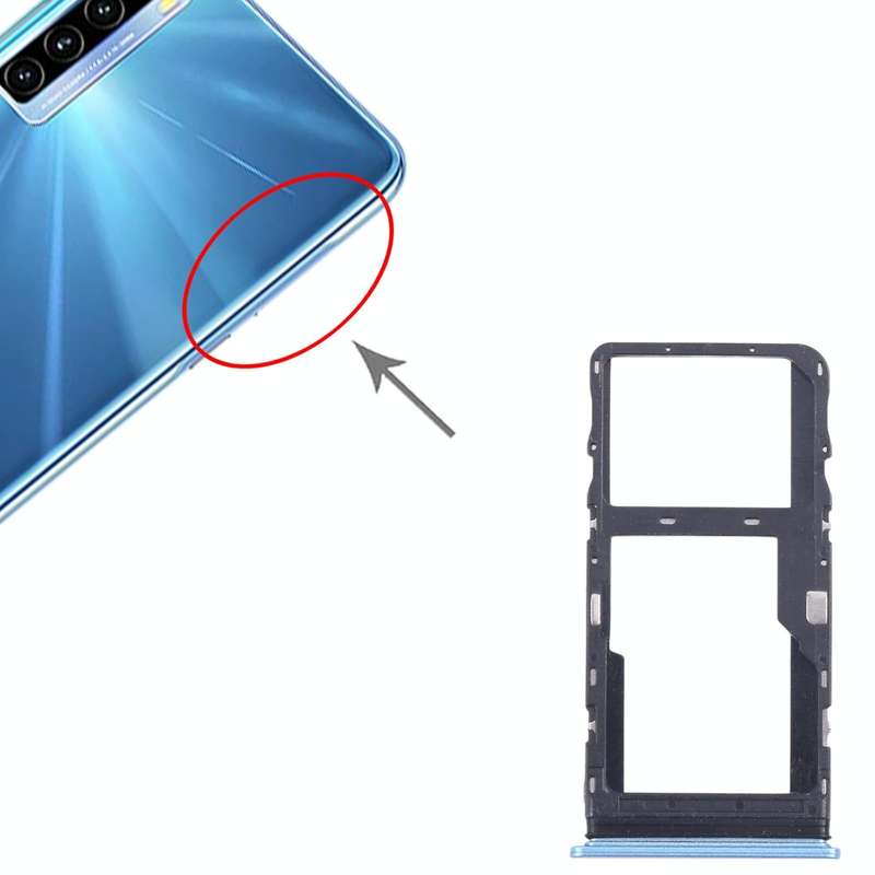 For TCL 20L / 20 Lite Original SIM Card Tray + Micro SD Card Tray (Blue)