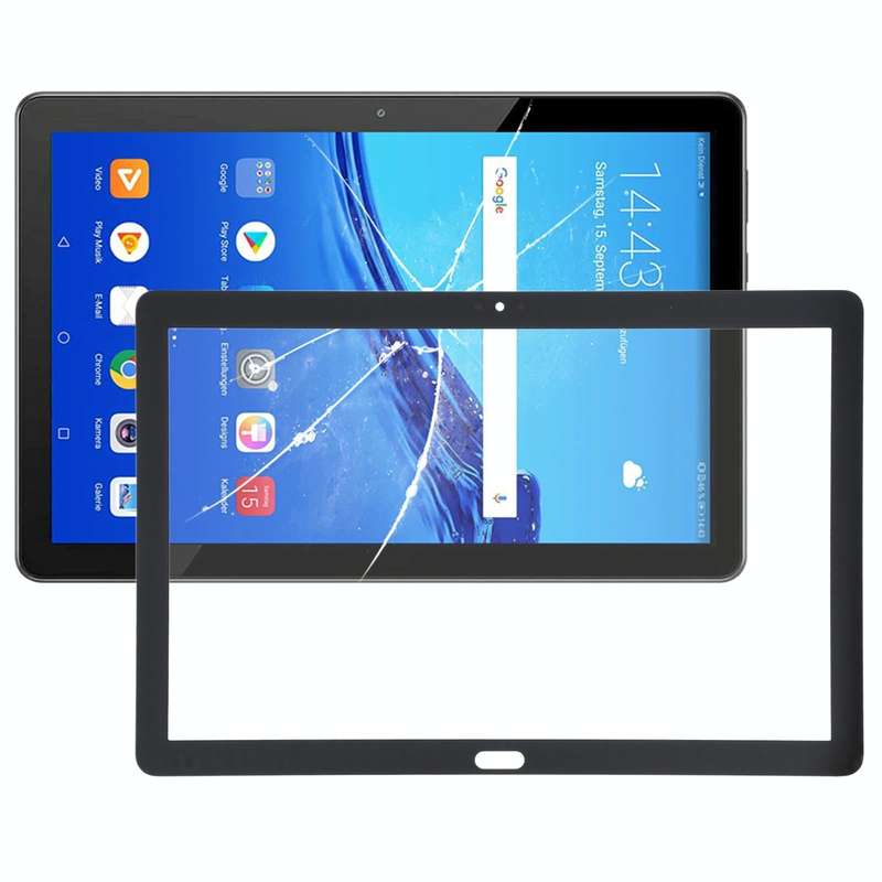 For Huawei MediaPad T5 AGS2-AL03 AGS2-AL09 LTE  Front Screen Outer Glass Lens (Black)