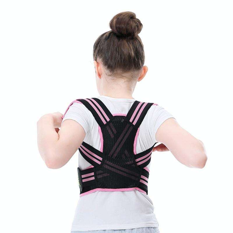 Children Kyphosis Correction Belt Strengthens Support and Fixes Straight Back Artifact, Size:M(Pink)