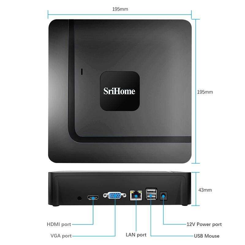 SriHome NVS003 4K Ultra HD 16 Channel Network Video Recorder, AU Plug