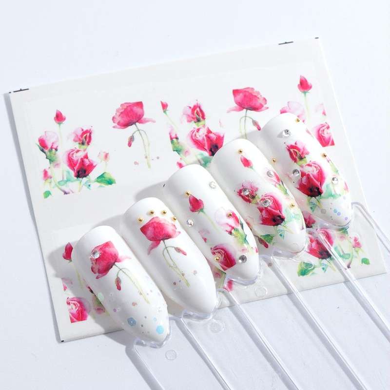 5 PCS Cute Animals Nail Stickers Water Decals Watermark Decoration (STZ660)