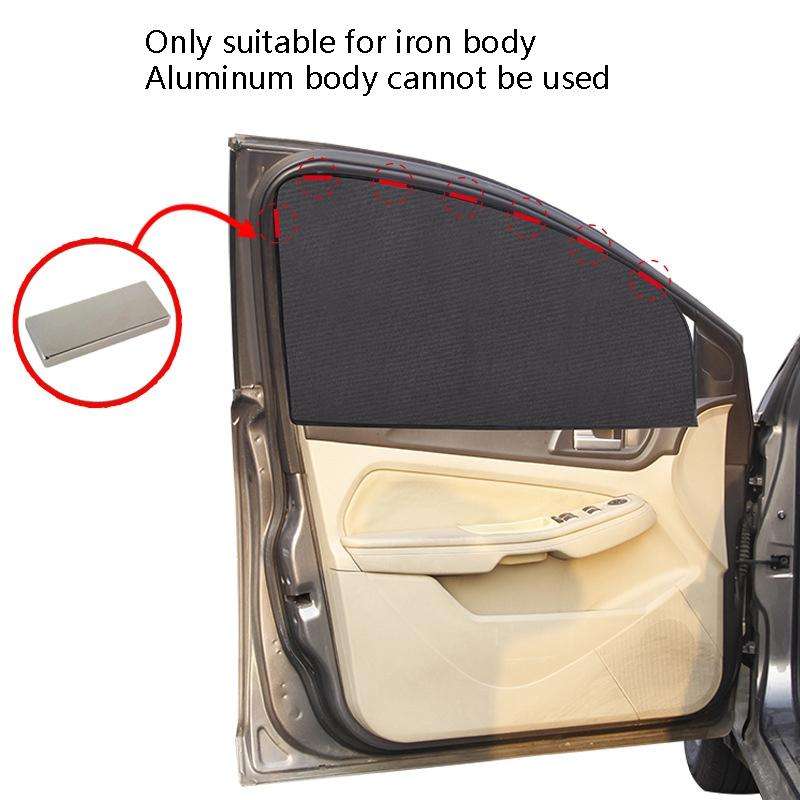 4 PCS Net Yarn Magnetic Suction Type Car Sunshade Curtain, Size: Thick Front Row Arc