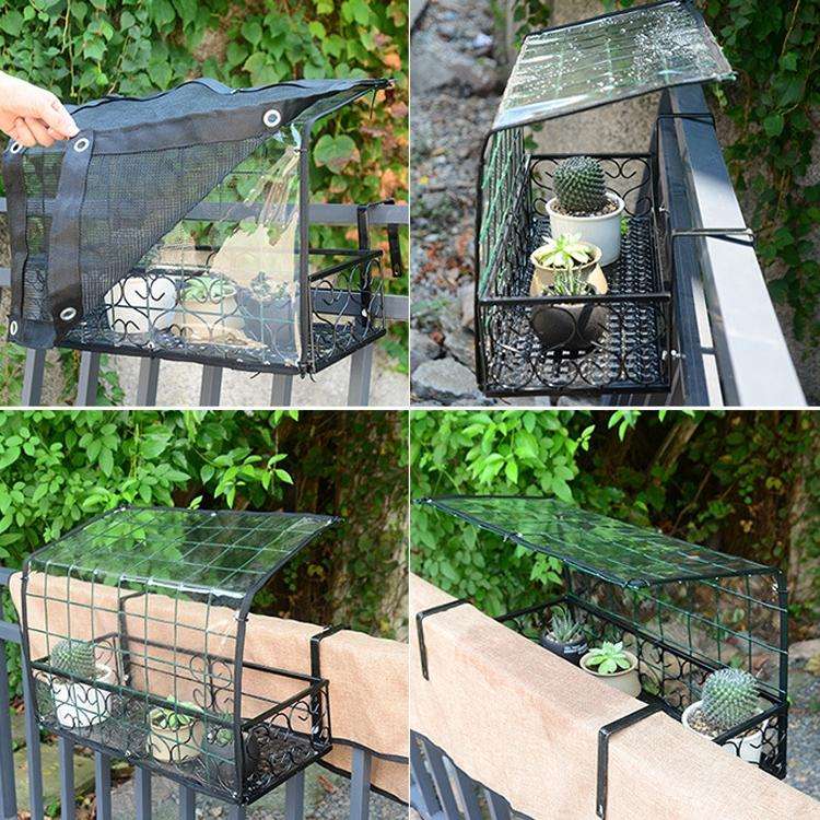 Flower Frame Sunshade Net Balcony Flower Sunscreen Rain Frame Cover Canopy, Specification: 120x24...