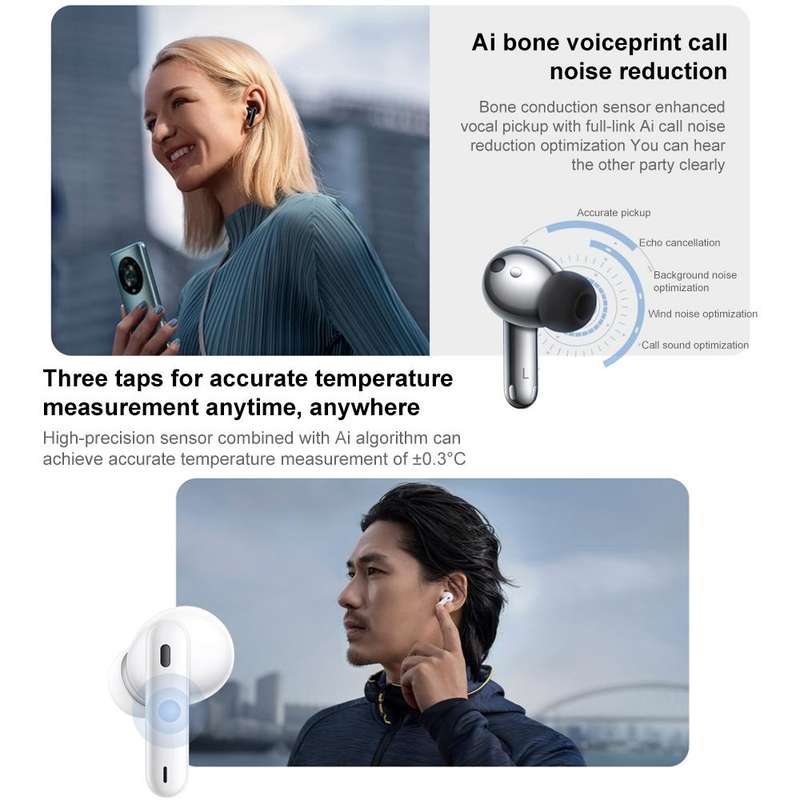 Original Honor Earbuds 3 Pro TWS Noise Reduction Body Temperature Detection Bluetooth Earphone(Wh...