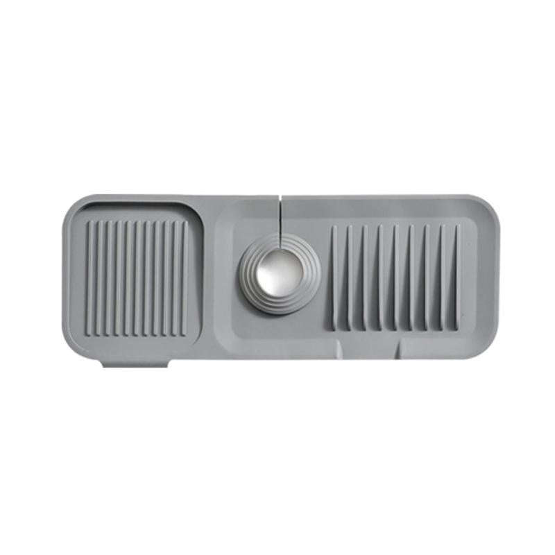 Faucet Silicone Draining Mat Anti-splash Kitchen Sink Non-slip Soap Mat, Size: Large(Deep Gray)