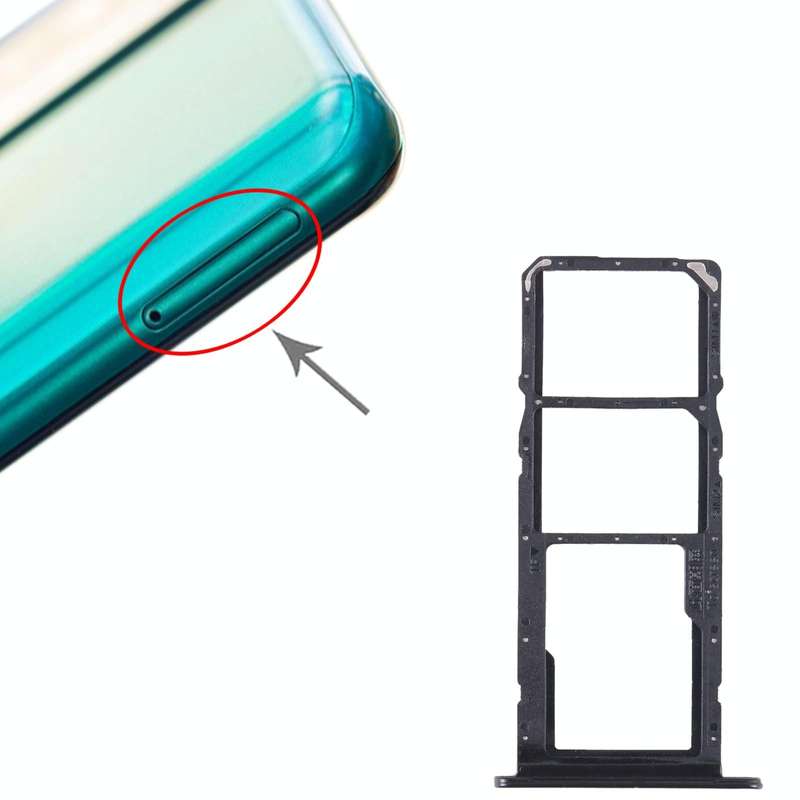For Honor 10X Lite SIM + SIM + Micro SD Card Tray (Black)