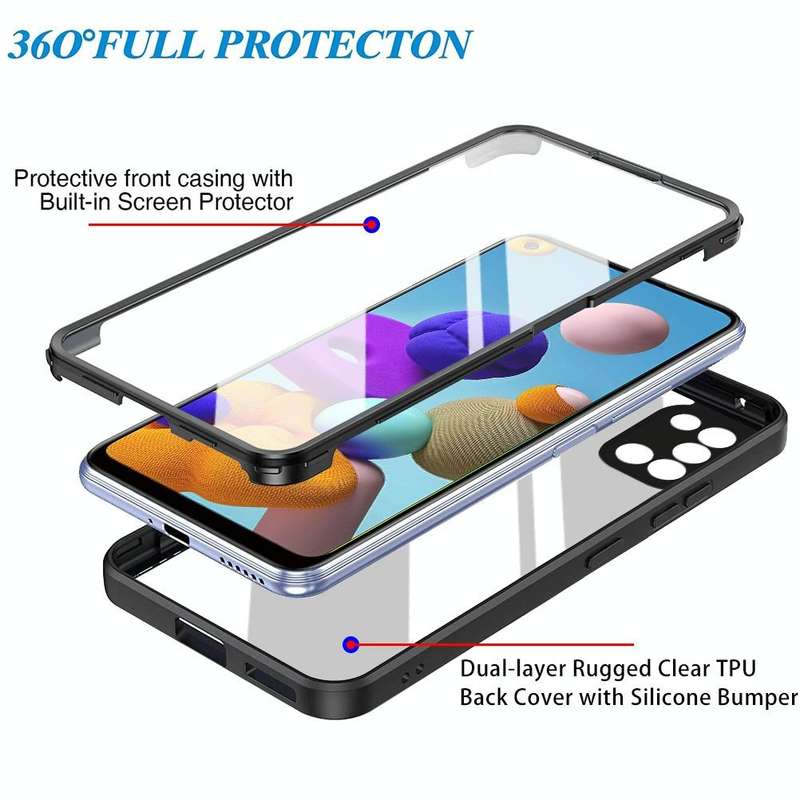 For Samsung Galaxy A21s Acrylic + TPU 360 Degrees Full Coverage Shockproof Phone Case(Green)