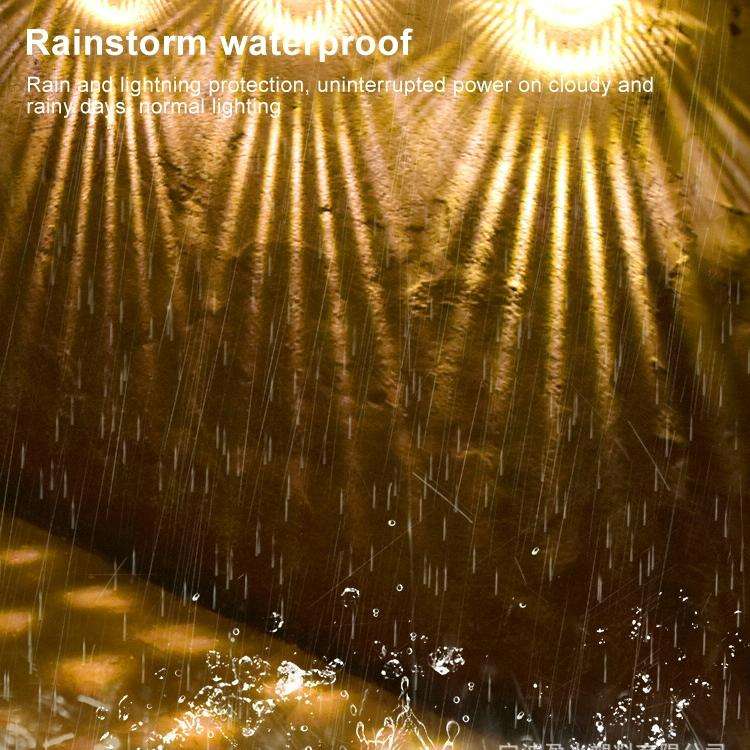 6 LED Outdoor Solar Water Drop Fence Light(Warm White)