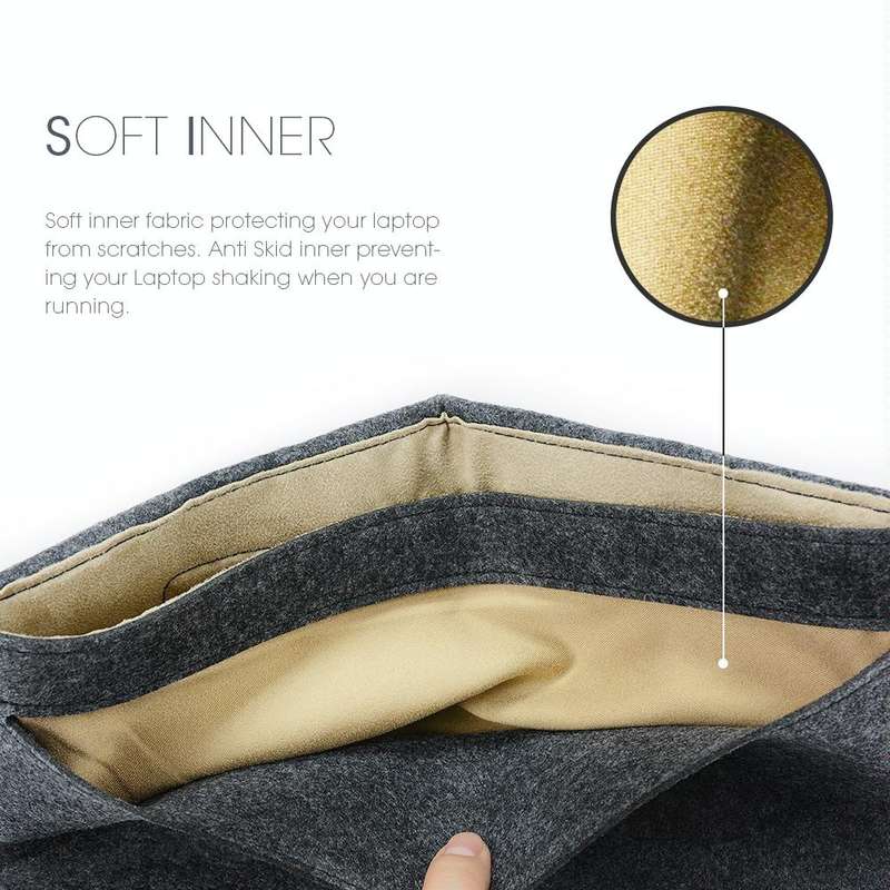 Portable Air Permeable Felt Sleeve Bag for MacBook Laptop, with Power Storage Bag, Size:15 inch(G...