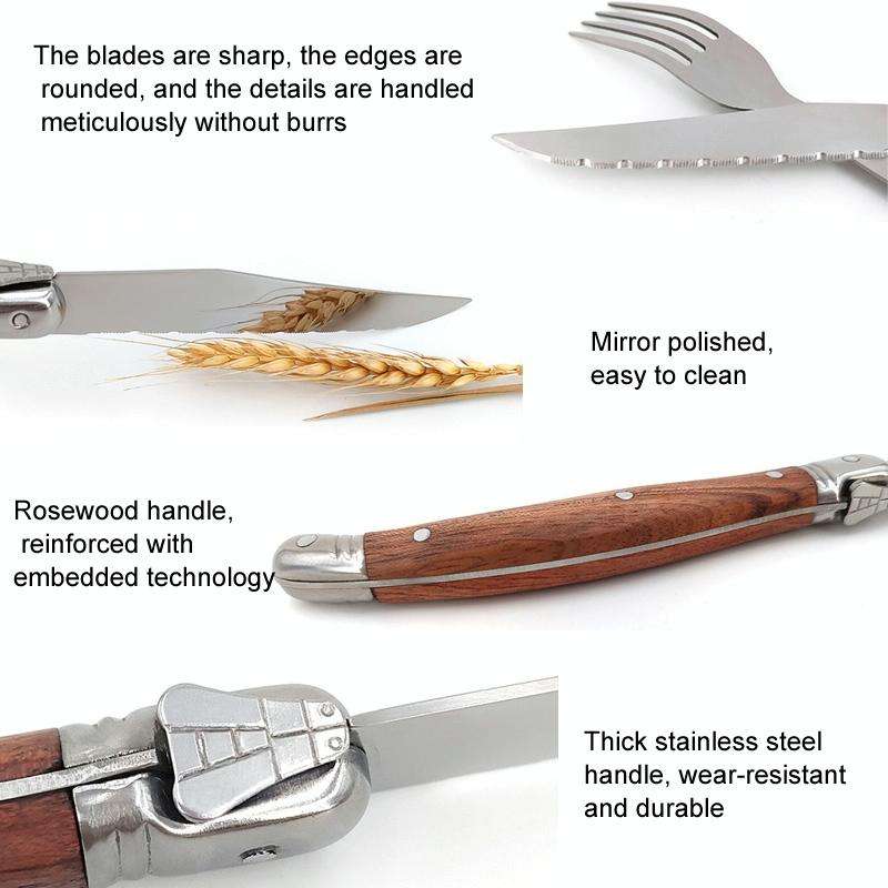 Rosewood Handle Stainless Steel Knife and Fork Cutlery,Spec: 1 Fork