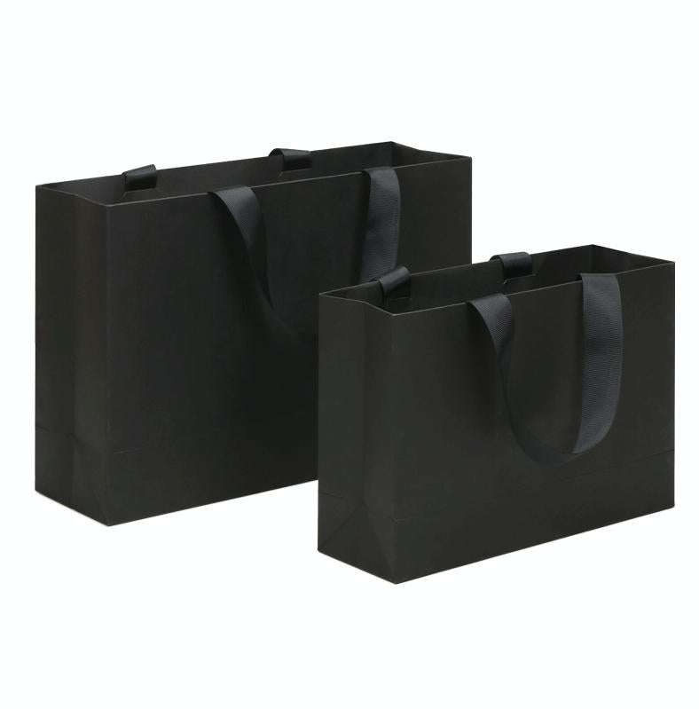 Black Shopping Kraft Paper Bag Handbag, Size:XL