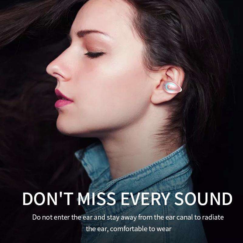 YX08 Ultra-light Ear-hook Wireless V5.0 Bluetooth Earphones Ear Clip Stereo Bluetooth Headset wit...