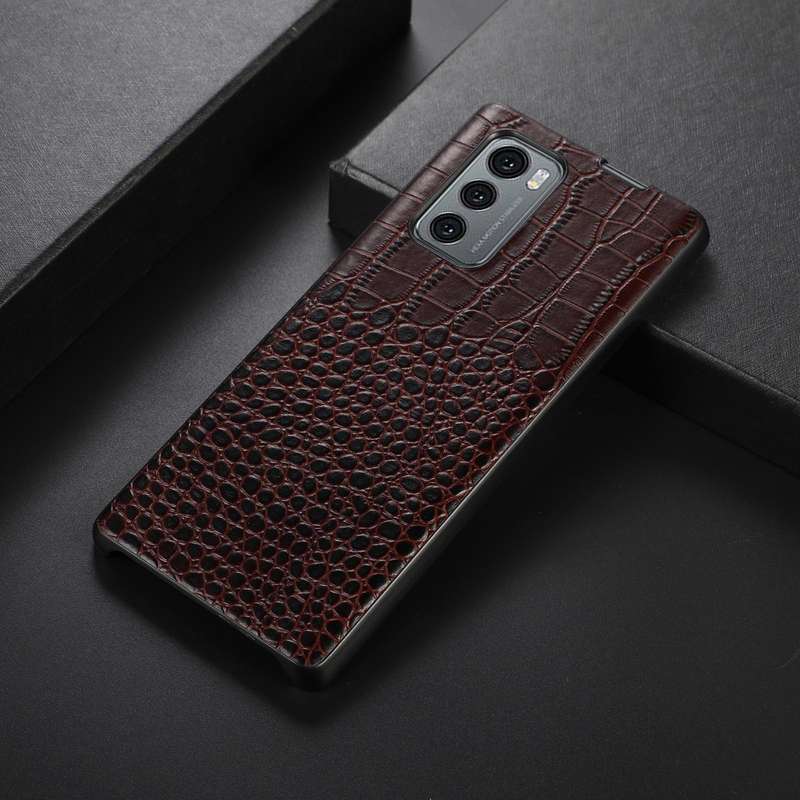 For LG Wing 5G Crocodile Top Layer Cowhide Leather Phone Case(Coffee)