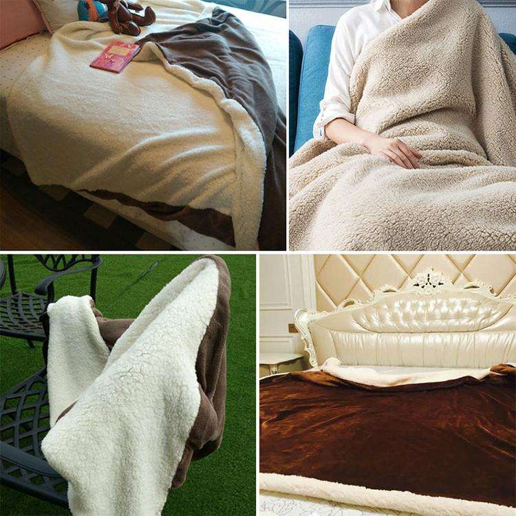 Winter Sofa Blanket Double Thick Cashmere Coral Fleece Ofice Nap Blanket, Size:2x2.3m(Camel)