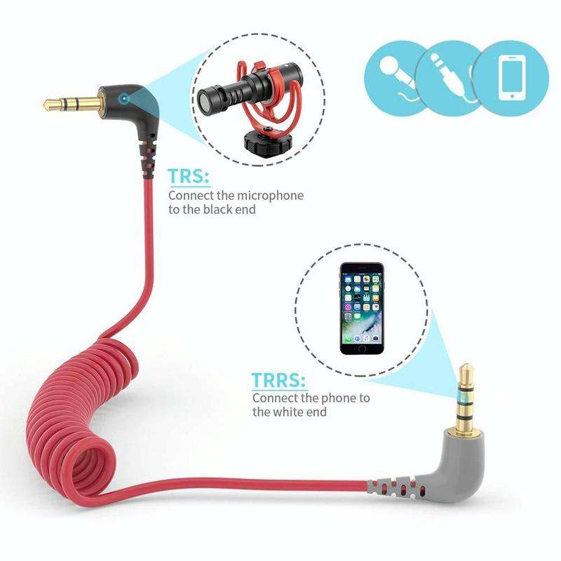 For BOYA / RODE SC2 TRS to TRS Wireless Lavalier Microphone Cable