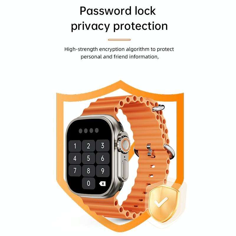 WS-E9 Ultra 2.2 inch IP67 Waterproof Silicone Band Smart Watch, Support Heart Rate / NFC(Black)