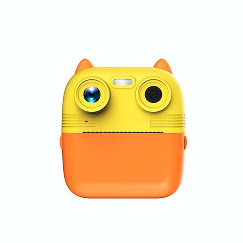 1080P Instant Print Camera 2.8-inch IPS Screen Front and Rear Dual Lens Kids Camera, Spec: Yellow