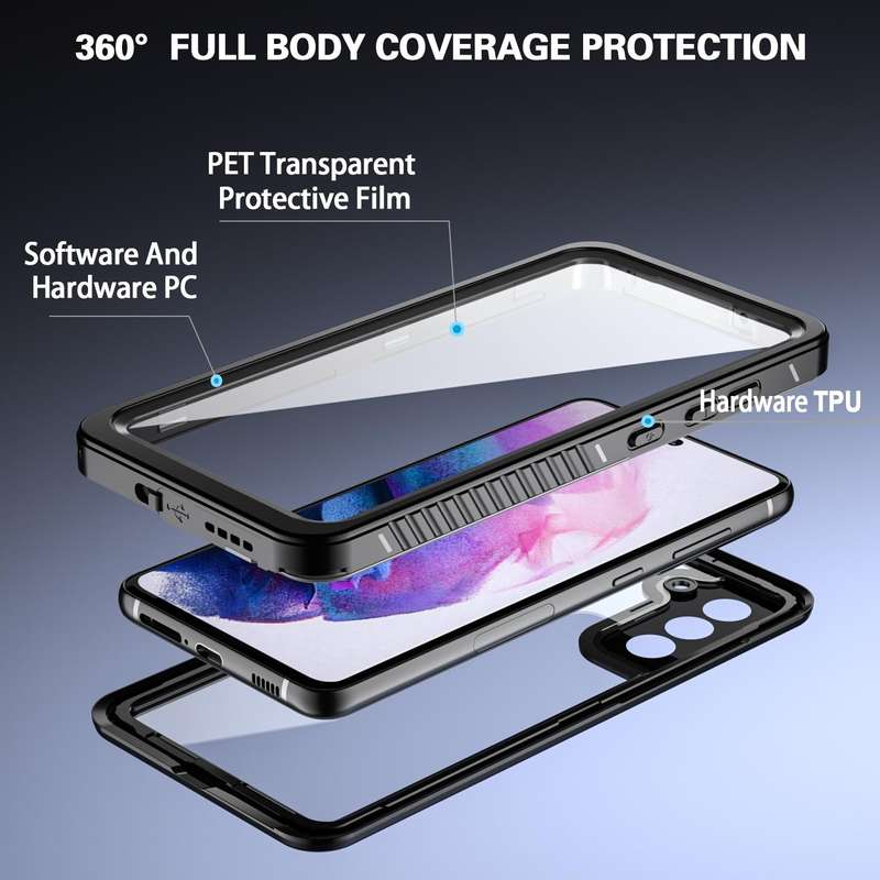 For Samsung Galaxy S21 FE 5G RedPepper Shockproof Waterproof PC + TPU Phone Case(Black)