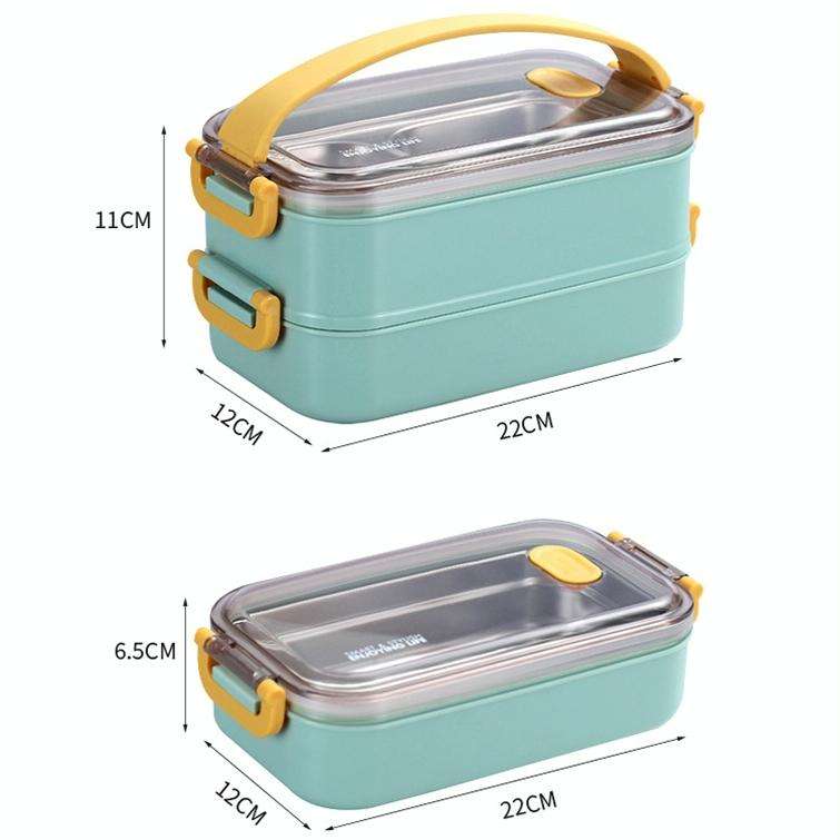 Large Capacity Refillable 304 Stainless Steel Insulated Lunch Box, Specification: 800ml (Green)