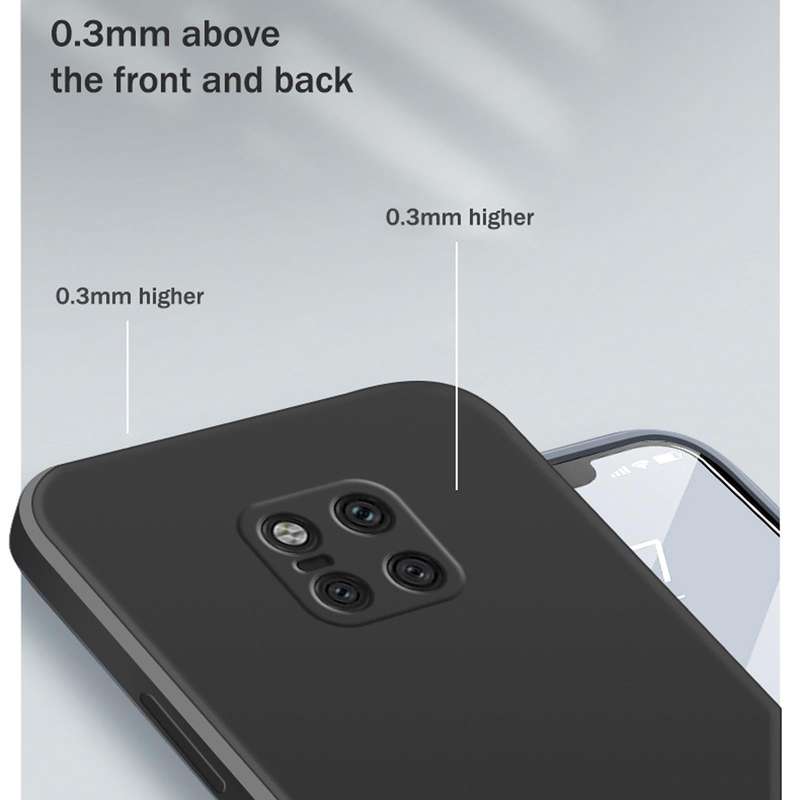 For Huawei Mate 20 Pro Solid Color Imitation Liquid Silicone Straight Edge Dropproof Full Coverag...