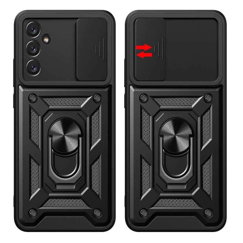 For Samsung Galaxy A14 5G Sliding Camera Cover Design TPU+PC Phone Case(Black)