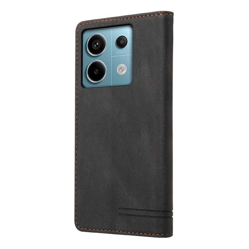 For Xiaomi Redmi Note 13 Pro 5G Skin Feel Anti-theft Brush Horizontal Flip Leather Case with Hold...